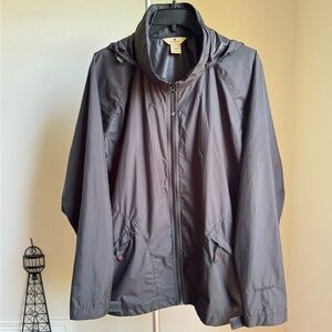 Woolrich Women’s Black Beach Windbreaker Hooded Jacket Sz XL